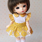 Lati Yellow crochet trim dress